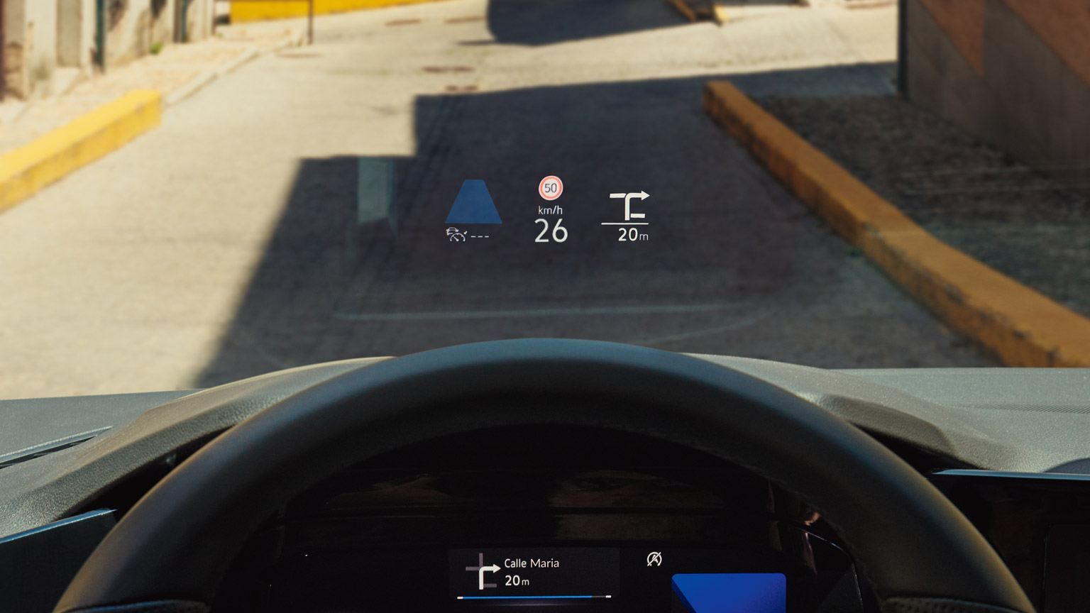 Beim Head-up-Display im Golf Variant werden Infos an die Windschutzscheibe projiziert.