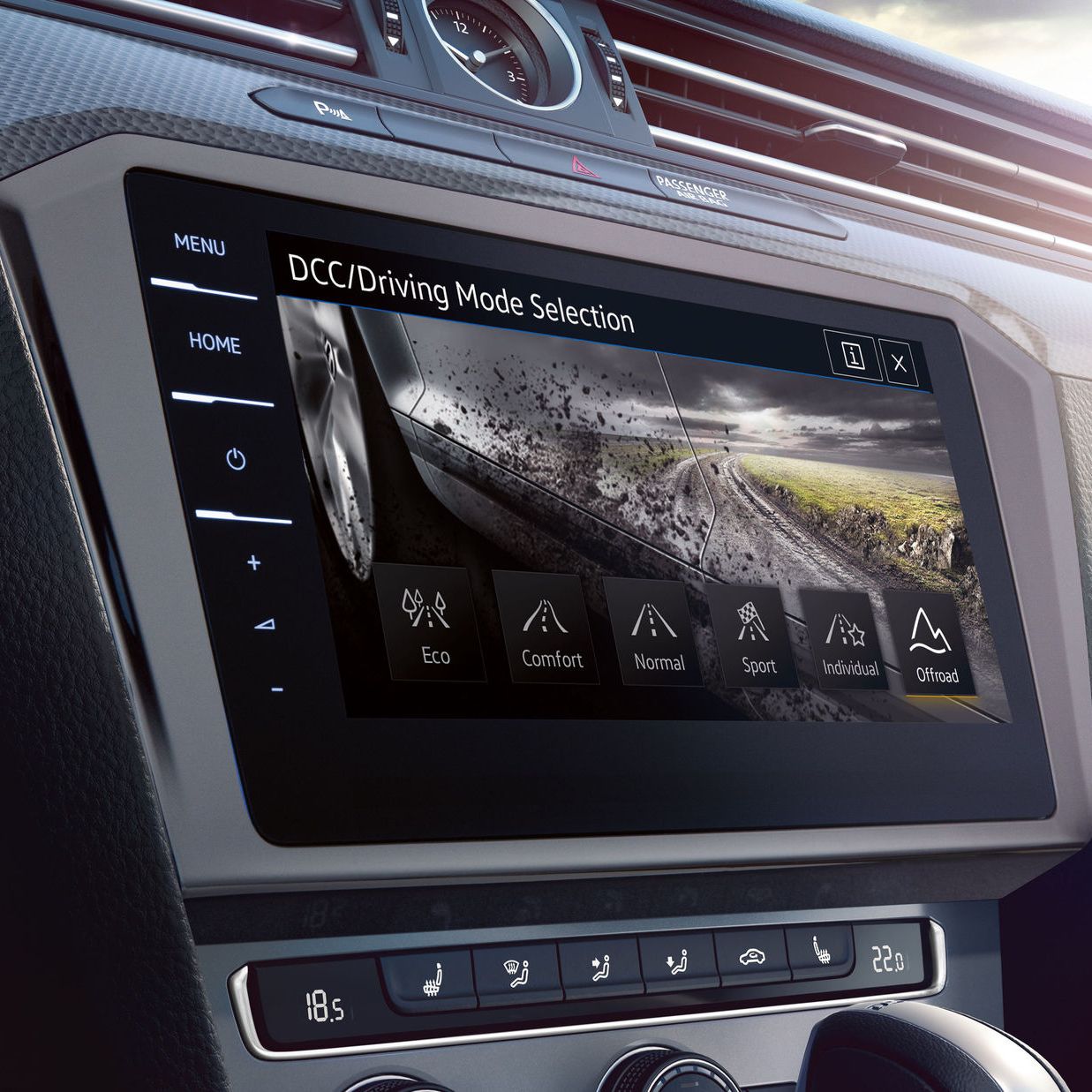 DCC Driving Mode Selection im Infotainmentsystems eines Passat